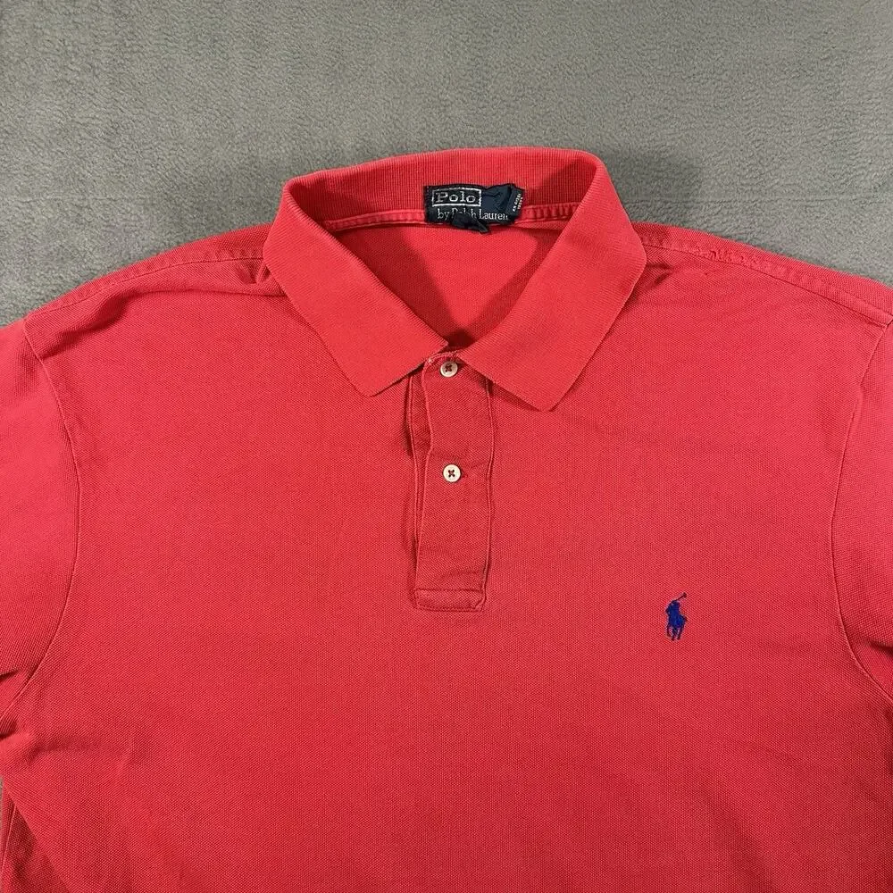 Polo Ralph Lauren Polo Shirt Red XL Tall Cotton Pony Logo Y2K Men’s Casual